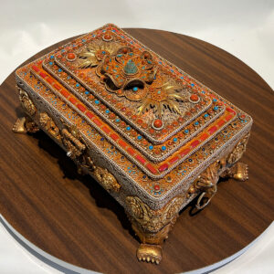 Handcrafted Nepali Stone-Inlay Jewelry Box