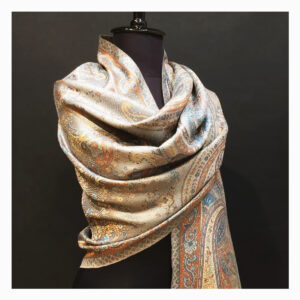 Gray-Cream Himalayan Pashmina – Earth & Mist