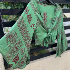 Printed Wrap Crop Top
